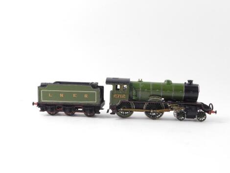 A kit buit OO gauge locomotive Morayshire, LNER green livery, 4-4-0, 2712, boxed.