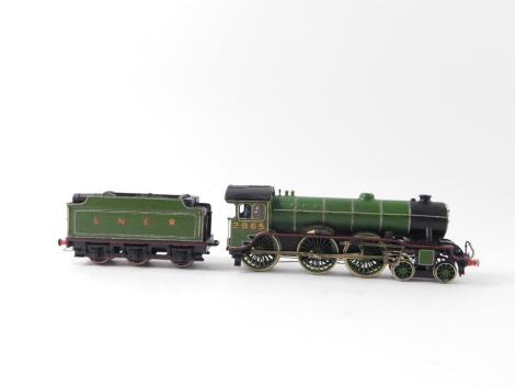 A kit built OO gauge locomotive Leicester City, LNER green livery, 4-6-0, 2865.