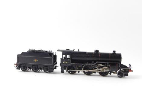 A kit built OO gauge Crab Class locomotive, BR black livery, 2-6-0, 42943.