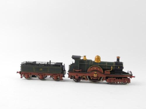 A kit built OO gauge Achilles Class locomotive Agamemnon, GWR green livery, 4-2-2, 3032.