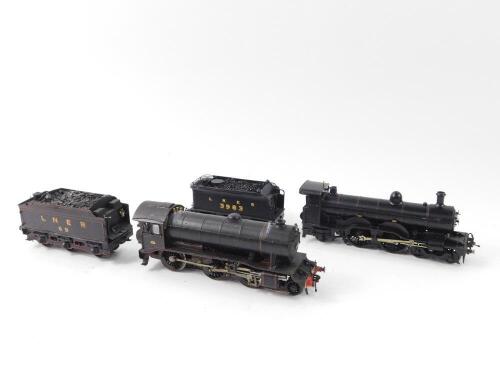 A kit built LNER locomotive, black livery, 4-4-2, 3983, and a further locomotive, 2-4-2, LNER 69. (2)