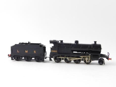 A kit built OO gauge 7F Class locomotive, LMS black livery, 2-8-0, 13810.