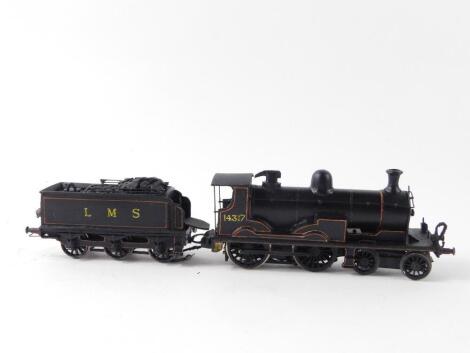 A kit built OO gauge McIntosh 721 Class locomotive Dunalister I, unnamed, LMS black livery, 4-4-0, 14317.