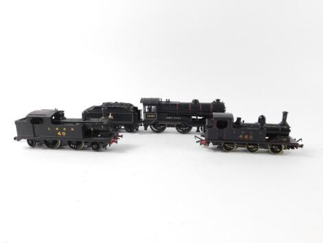 A kit built OO gauge Class D11 locomotive Hobbie Elliott, 4-4-0, 62683., LNER locomotive, 0-6-0, 462., and another LNER 2-4-2, 40. (3)