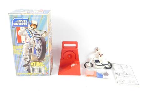 An Ideal Evel Knievel Stunt Cycle, King Of Stuntmen, with gyro powered motor, complete with figure and energizer, boxed.