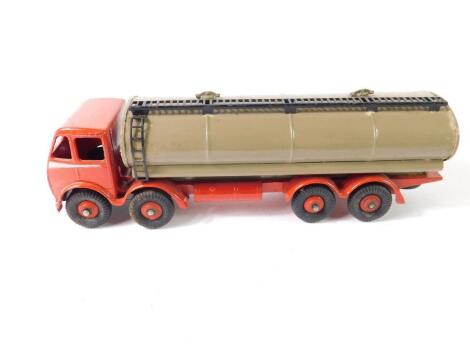 A Dinky Supertoys Foden 14 ton tanker, Esso, Anglo US Company Ltd, red cab and brown tank, No 504, boxed.