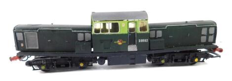 A kit built 00 gauge Heljan class 17 "Clayton" Bo-Bo diesel locomotive, BR green livery, 0-4-0+0-4-0, D8592.