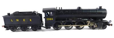 A kit built 00 gauge Class B16 locomotive, black livery, 4-6-0, 2364.