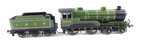 A kit built 00 gauge Class 11F locomotive Marne, LNER green livery, 4-4-0, 5511.