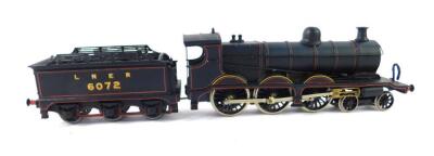 A kit built 00 gauge GCR Class 8 locomotive, LNER black livery, 4-6-0, 6072.