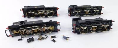 Four kit built 00 gauge black livery shunting locomotives, comprising EB7, BR310, Southern Railways 1604, and BR32139. - 2