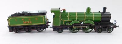 A kit built OO gauge Class C1 locomotive, LNER green livery, 4-4-2, 3271.