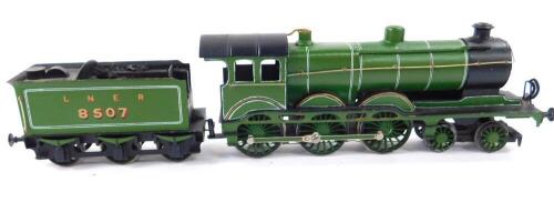 A kit built OO gauge locomotive, LNER green livery, 4-6-0, 8507.