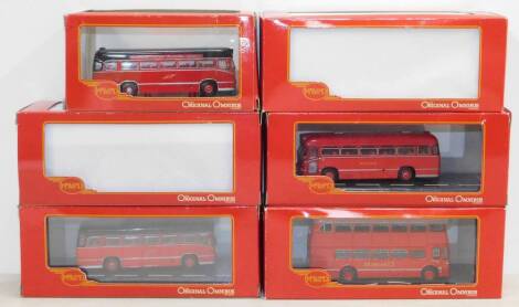 Corgi die cast Midland Red Original Omnibus Company buses, boxed. (6)