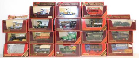 Matchbox Models of Yesteryear die cast vintage trucks and buses, boxed. (18)