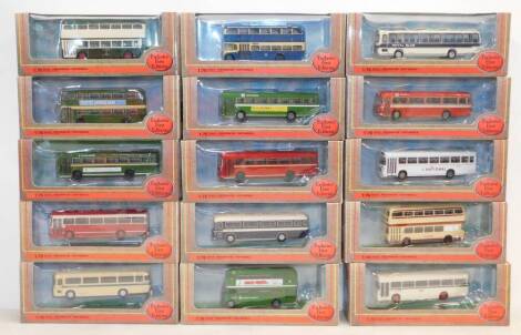 Gilbow die cast models of single and double decker buses, scale 1:76, boxed. (15)