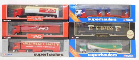 Six Corgi die cast Super Haulers, boxed, comprising 59509, TY866608, 59536, 59529, 65803, and 59534.