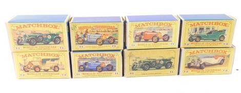 Matchbox Models Of Yesteryear, die cast models by Lesney, with boxes, some possible replicas. (8)