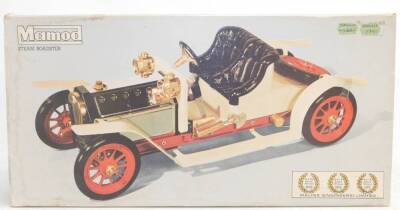 A Mamod Steam Roadster, cream chassis, SA1, boxed.