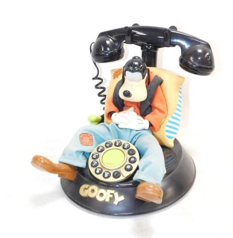 A Mybelle Disney Goofy telephone, model 805, with instructions.