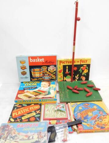 A Reno Series table skittles, Japanese tin plate atomic gun, Fireball Bagatelle, and further games and toys, most boxed. (qty)