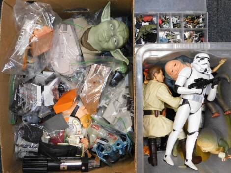 Star Wars figures, spacecraft and sundry related items, most unboxed. (qty)