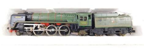 A Hornby Minitrix N gauge locomotive Britannia, British Rail green livery, 4-6-2, 7000, N203, boxed.