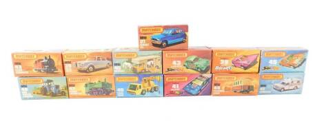 Lesney Matchbox die cast cars and other vehicles, some possible replica boxes, boxed. (13)