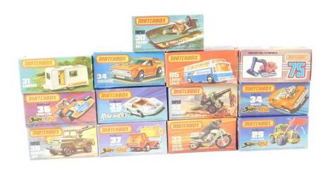 Lesney Matchbox die cast cars and other vehicles, some possible replica boxes, boxed. (13)