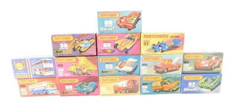 Lesney Matchbox die cast cars and other vehicles, some possible replica boxes, boxed. (14)