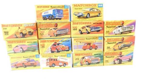 Lesney Matchbox die cast cars and other vehicles, some possible replica boxes, boxed. (14)