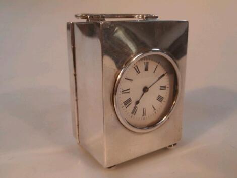 A late Victorian silver cased table clock