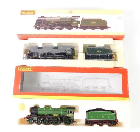 A Hornby OO gauge Scot Class LB locomotive Argyle and Sutherland Highlander, British Rail green livery, 4-6-0, 46107, and a Class B 17/4 locomotive Norwich City, LNER green livery, 4-6-0, 2859, both boxed. (2)
