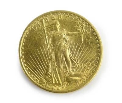 A 1925 American gold 20 dollar coin. - 2