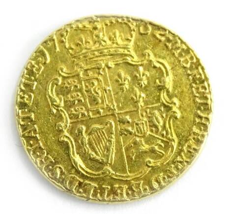 A George III 1762 quarter guinea, 2.1g.