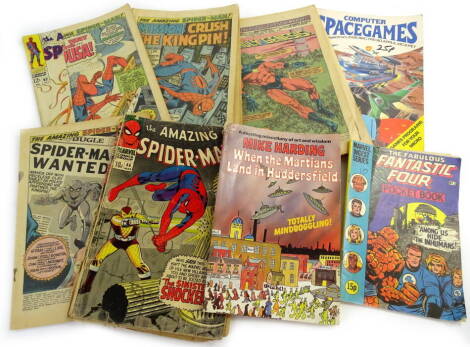 Various comics, The Fantastic Four, pocket book number 2, Mike Harding, The Amazing Spiderman, Marvel Group, various others, etc. (A quantity)