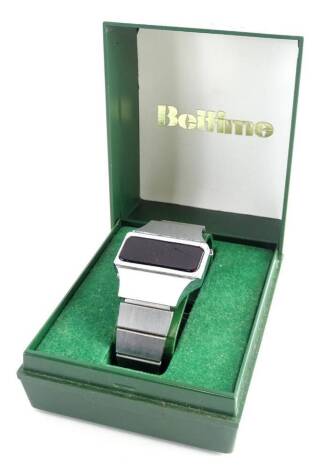 A Beltime digital watch, with instructions, stamped 28th September 1977, in original box.