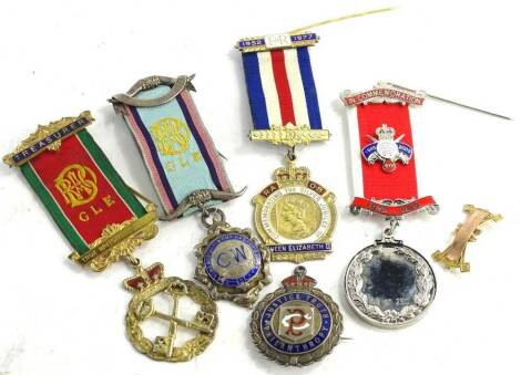 Miscellaneous medals, to include a Royal Order of the Buffalo's jewel, awarded to a Primo F Hardy, another similar awarded to a Joseph Harrison, in 1909, a treasurers jewel.