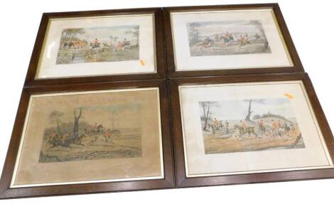 After Henry Alken. On the scene, and three other coloured hunting prints, 36cm x 55cm. (a set of 4)