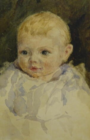 Charles Richardson (1829-1908). Portrait of a young child, watercolour, 16.5cm x 10.5cm.