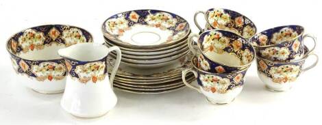 A Royal Albert Imari pattern part tea service.