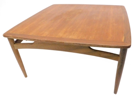 A G plan teak retro square coffee table, on turned legs, 86cm W.