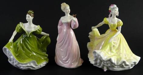 Various Royal Doulton figures, etc., to include Ninette, HN2379, printed marks beneath, 22cm H, Coalport Lady of Fashion Affection, etc. (3)