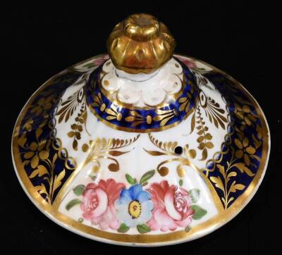 A 19thC English porcelain sucrier and cover, probably Ridgway pattern no. 114, 15cm H. - 8