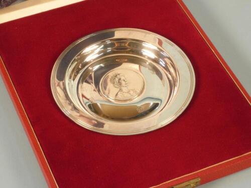 A Queen Elizabeth II silver dish from the Royal Lineage Series