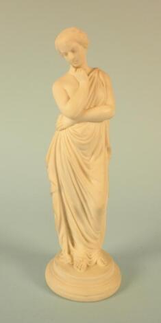 A Victorian Parian figure of a classical lady wearing a robe