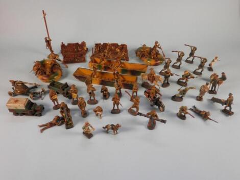 A quantity of composition model World War II soldiers and accessories