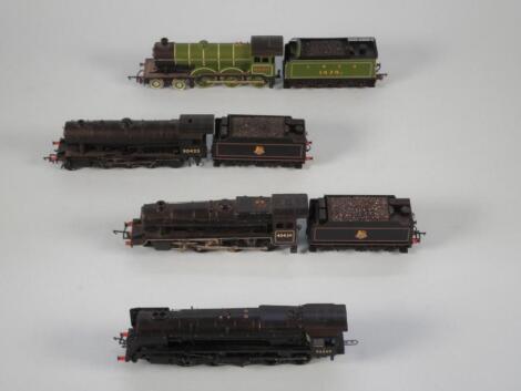 Four Hornby 00 gauge locomotives and four tenders