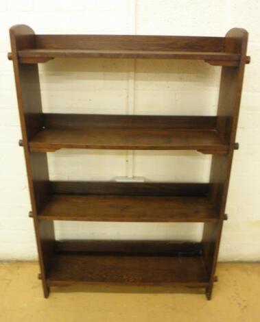 An oak open bookcase