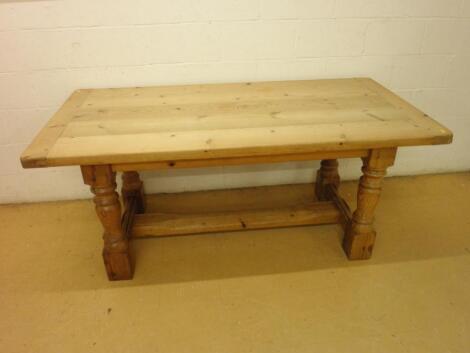 A pine refectory type table